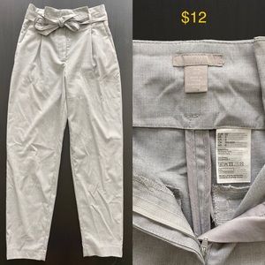 H&M High Waisted Gray Trouser With Belt